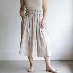 NWT Wrk-shp Stone Check Long Draft Skirt Medium / Large